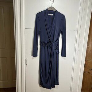 The Fold Greenwich Lagoon Dress Blue 100% Silk